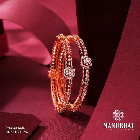 Premium Diamond Bangles ~ South India Jewels Manubhai Jewellers, Indian Diamond Jewellery, Diamond Pendant Jewelry, Gold Bangles For Women, Diamond Bangles, Diamond Bracelet Design, Modern Gold Jewelry, Gold Jewelry Simple Necklace, Jewelry Set Design