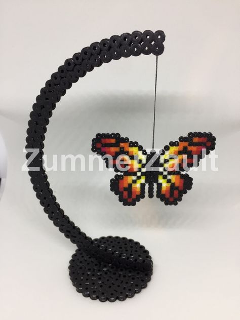 Perler Beads Ideas Butterfly, Perler Butterfly, Small Hama Bead Designs, Butterfly Perler Beads, Butterfly Perler Bead Pattern, Perler Bead Butterfly, Fuse Beads Ideas, Melt Beads Patterns, Hamma Beads Ideas