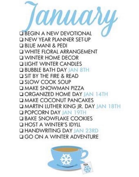 Seasonal Living List, Celebrate January, January Habits, Monthly Ideas, January Ideas, Monthly Celebration, January Activities, Monthly Activities, Seasonal Living