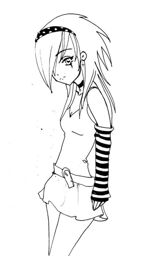 Printable Emo Coloring Pages | Coloring Me Wolf Emo, Anime Coloring Pages, Coloring Anime, Sketch Template, 90 Anime, Emo Girl, Emo Art, Outline Drawing, Coloring Page Ideas