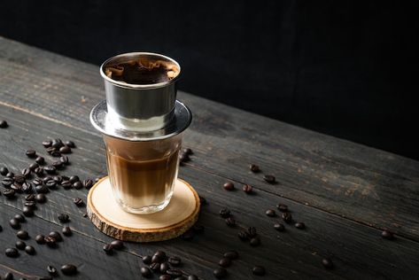 Vietnam Coffee, Vietnamese Coffee, Milk Coffee, Premium Photo, Vietnam, Milk, Stock Photos, Coffee