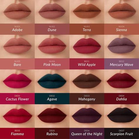 Kaleidos Makeup, Pretty Lipstick Colors, Lipstick Guide, Perfect Lip Color, Powder Texture, Matte Lip Gloss, Perfect Lips, How To Line Lips, Lipstick Makeup