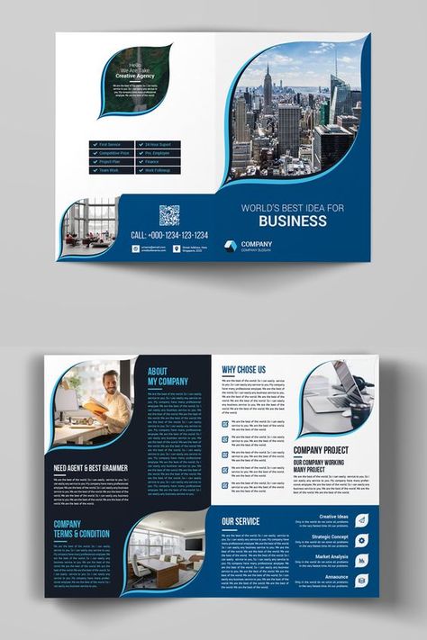 Creative Bi-Fold Brochure Design Templates|Order Now Brochure Design Templates, Brochure Design Layouts, Brochure Cover Design, Brochure Design Creative, Brochure Design Layout, Trifold Brochure Design, Corporate Brochure Design, Graphic Design Brochure, Bi Fold Brochure