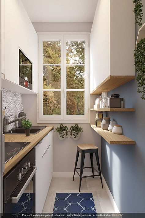 Small Kitchen Design Apartment, Model Dapur, Tiny Kitchen Design, Small Apartment Kitchen, Small Kitchen Layouts, Small Kitchen Decor, Kitchen Room Design, Tiny Kitchen, Apartment Kitchen