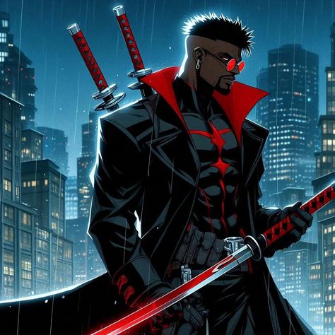 Vampire Hunter Oc, Vampire Hunter Art, Vampire Hunter Anime, Blade Vampire Hunter, Black Animation, Vampire Hunters, Aesthetic Oc, Hunter Art, Oc Board