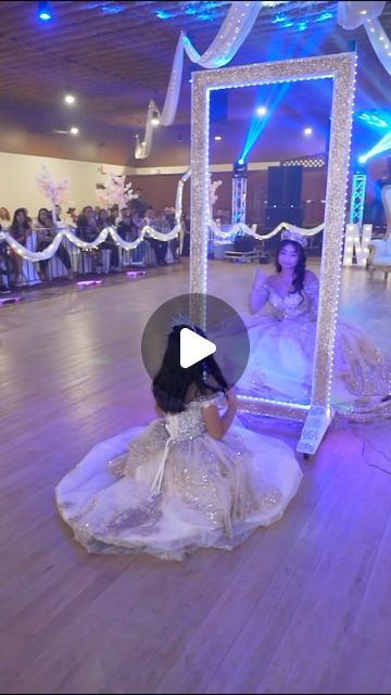 Glam Sweet 16 Party Ideas, Sweet Fifteen Ideas Quinceanera, Quince Diy Decorations, Quinceanera Mirror Dance, Mirror Dance Quince, Quince Mirror, Quince Ideas Decoration, Mini Me Quinceanera, Xv Themes Ideas