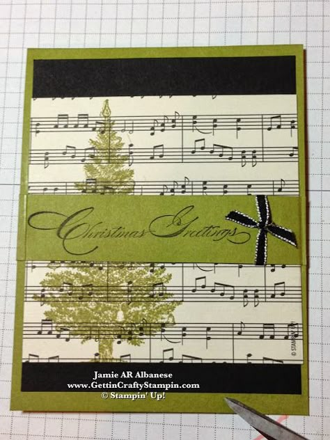 Getting Crafty with Jamie: Special Season that Is music to my ears Musical Cards, Music Cards, Lovely As A Tree, Handmade Christmas Card, Homemade Christmas Cards, Stampin Up Christmas Cards, Christmas Tree Cards, Handmade Christmas Cards, Tree Cards