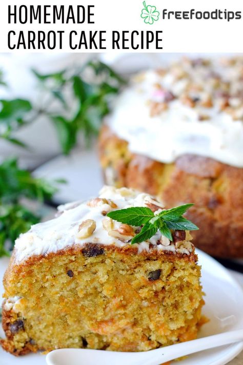 Homemade Carrot Cake Recipe, Cheese Frosting Recipe, Homemade Carrot Cake, Carrot Cake With Cream Cheese, Baked Carrots, Cake With Cream Cheese Frosting, Cream Cheese Frosting Recipe, Christmas Cake Recipes, Favorite Dessert Recipes