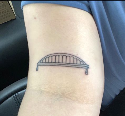 Tattoo of Pittsburgh fort pitt bridge Small Bridge Tattoo, Bridge Tattoo Ideas, Pittsburgh Bridge Tattoo, Pittsburgh Tattoo, Bridge Tattoo, Pittsburgh Bridges, Pittsburgh Bridges Art, Fish Tattoos, Jesus Fish Tattoo