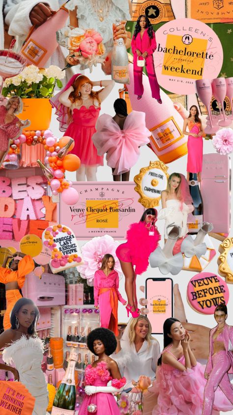 Color Themed Bachelorette Party, Color Bachelorette Party Theme, Orange And Pink Bachelorette Party Outfits, New Bachelorette Themes, Bachelorette Party Diy Ideas, Preppy Bachelorette Theme, Bachelorette Brunch Theme, Feelin Spritzy Bachelorette, Summer Bachelorette Themes