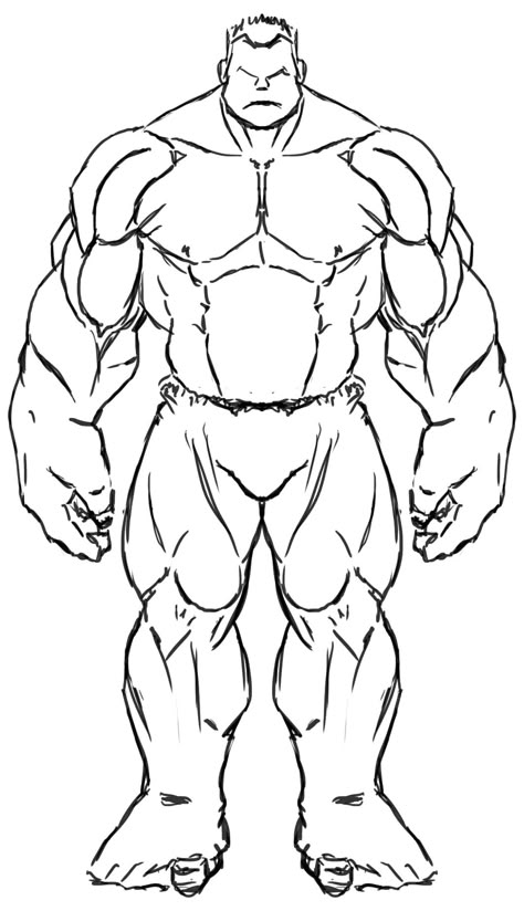 Hulk Pose Reference, Bulky Character Design Male, Bulky Character Design, Hulk Anatomy, Buff Body Drawing, Hulk Drawing, Male Figure Drawing, Hulk Art, Drawing Superheroes