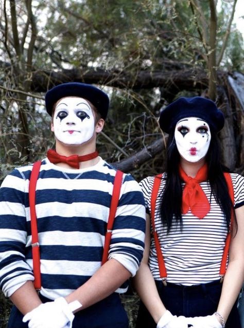 Mime Costume, Carnaval Costume, Couple Costume, Couple Costumes, Party Costumes, Circus Costume, Circus Theme, Clown Makeup, Halloween 2024