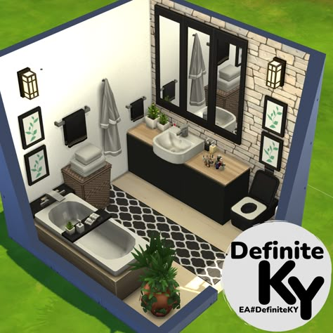 Sims Base Game House Ideas, Room Ideas For Sims 4, Sims 4 3x3 Bathroom, Sims Base Game Bathroom, Base Game Room Sims 4, Sims 4 Room Base Game, Sims Base Game House Interior, Sims 4 Decoration Ideas, Sims 4 Bathroom Base Game