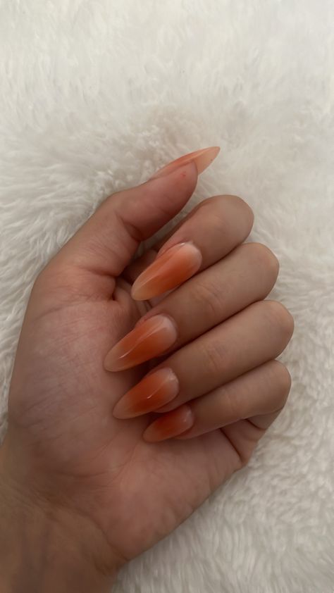 Orange ombre nails, summer nails, orange nails Orange Ombre Nails Almond, Orange Ombre Acrylic Nails, Orange Nails Ombre, Ombre Nails Orange, Costa Rica Nails, Orange Ombré Nails, Summer Nails Orange, Orange Ombre Nails, Orange Acrylic Nails