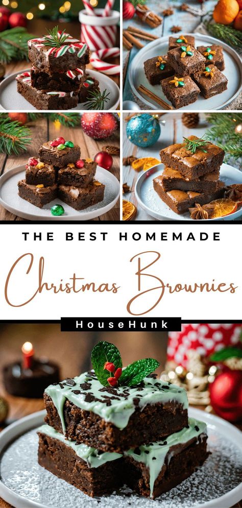 Spread joy this holiday season with our delightful Christmas brownie recipes! From cute reindeers to peppermint wonders, these treats are perfect for festive celebrations. Discover the magic of Christmas in every bite. #ChristmasBrownies #HolidayTreats Christmas Chocolate Brownies, Brownie Decorating Ideas Christmas, Brownie Recipes Christmas, Christmas Themed Brownies, Christmas Brownies Recipe, Christmas Brownie Ideas, Brownie Yule Log, Holiday Brownies Christmas, Christmas Traybakes