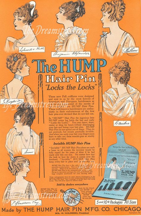 High fashion hairstyles for 1916 (and the ‘Hump’ hairpin) 1917 Hairstyles, 1916 Hairstyles, Ww1 Hairstyles, 1910s Hairstyles, 1900 Hair, 1910s Hair, 1910s Aesthetic, High Fashion Hairstyles, Edwardian Hair