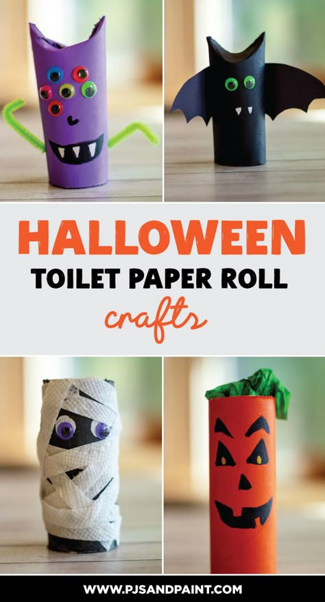 Halloween Toilet Paper Roll, Halloween Toilet Paper Roll Crafts, Paper Roll Crafts For Kids, Halloween Toilet Paper, Dekorasi Halloween, Elephant Crafts, Halloween Fest, Halloween Paper Crafts, Toilet Paper Crafts