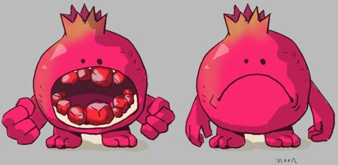 Food Monster Concept Art, Circle Character Design, Vegetable Character Design, Fruit Character Design, Shape Character Design, Food Character Design, 2d Game Art Character, Food Character, Food Characters