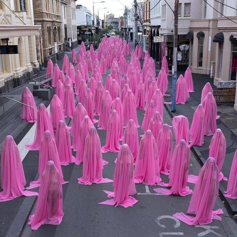 Pink Nike Outfit, Aquarius Today, Spencer Tunick, Nike Outfit, Protest Art, Age Of Aquarius, Set Decor, Pink Nike, Magenta Pink