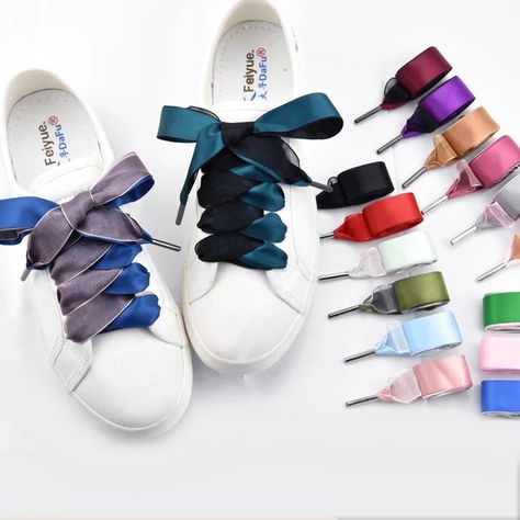 1Pair Satin Silk Ribbon Shoelaces Double-faced Snow Yarn Shoe Lace Fashion Sneakers Shoe Laces 2CM Width 80/100/120cm Length _ - AliExpress Mobile Satin Shoe Laces, Lace Shoelaces, Ribbon Shoelaces, Satin Shoe, Soft Classic Kibbe, Classic Kibbe, Natural Essence, Satin Shoes, Cool Winter