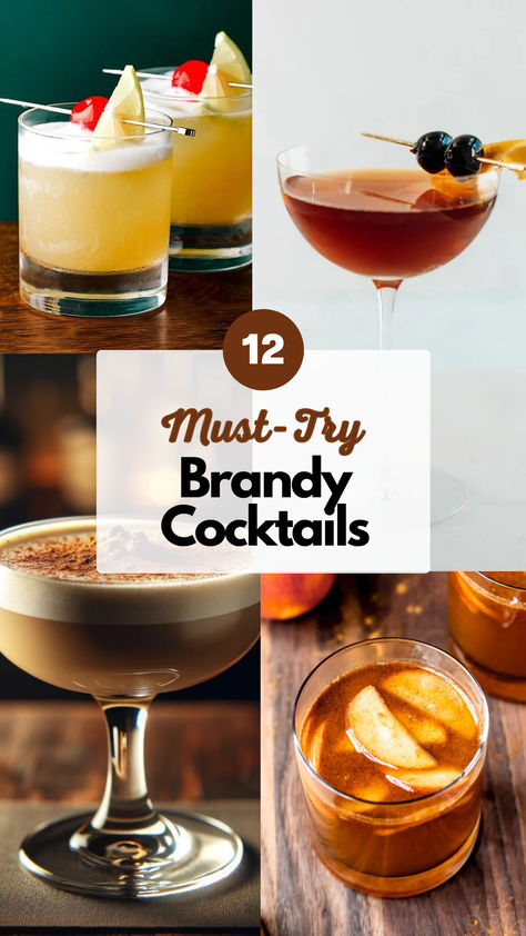 Brandy Cocktails Vanilla Brandy Cocktails, Coffee Brandy Drinks, Drinks With Brandy Recipes, Brandy Mixed Drinks Recipes, Pear Brandy Cocktails, Cocktails With Brandy, Hot Brandy Drinks, Tippy Cow Recipes Drinks, Brandy Recipes Drinks