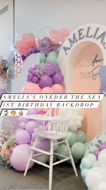 Oneder The Sea Backdrop, Oneder The Sea 1st Birthday Girl, Oneder The Sea 1st Birthday, 1st Birthday Party Backdrop, One Der The Sea, Oneder The Sea, Ocean Birthday Party, Themed 1st Birthday, Mermaid Theme Birthday Party