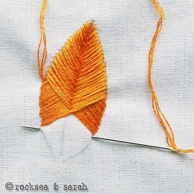 Stitch up your own lovely feather patterns with this raised fishbone embroidery stitch tutorial! Embroidery Stitching, Hand Embroidery Tutorial, Embroidery Stitches Tutorial, Pola Sulam, 자수 디자인, Embroidery Inspiration, Embroidery Tutorials, Ribbon Embroidery, Embroidery Techniques