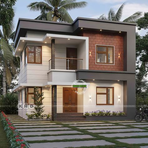 Elegant Small Modern House Design - Exterior View 1500 Sq Ft House Design, House Plans 1500 Sq Ft Home Design, 1500 Sq Ft House Elevation, 1500 Sq Ft House Plans Modern, Traditional Style Homes Exterior, House Design 1500 Sq Ft, House Design Kerala Style, Kerala House Elevation, Kerala Modern House