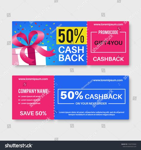 Gift voucher. Money certificate cards, cashback coupon with code. Birthday present vip gifting vouchers, sale ticket flyer vector holiday banner promotion template #Ad , #AFFILIATE, #coupon#cashback#code#present Holiday Banner, Gift Voucher, Crafts Projects, Gift Vouchers, Photo Craft, Birthday Present, Birthday Presents, Liquor, Craft Projects