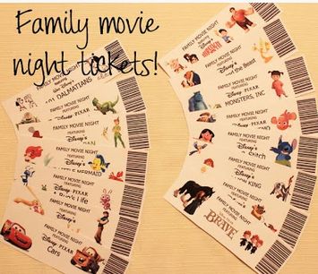 Disney Movie Night Printables, Disney Movie Night Ideas, Ticket Cinema, Movie Night Tickets, Disney Dinner, Disney Movie Night, Disney Tickets, Movie Ticket, Backyard Movie