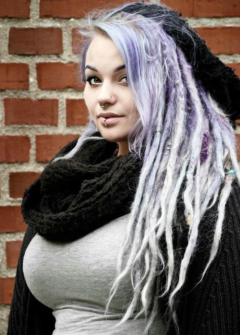 Lavender Dreads, White Dreads, Partial Dreads, Dreads Girl, Synthetic Dreads, Dreads Styles, Dread Hairstyles, Modern Hairstyles, One Hair