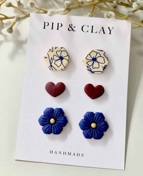 Tiny Clay Earrings, Polymer Clay Flower Jewelry, Diy Earrings Polymer Clay, Polymer Clay Bracelet, Polymer Clay Jewelry Tutorials, Polymer Clay Diy, Polymer Clay Jewelry Diy, Flower Diy Crafts, Polymer Jewelry