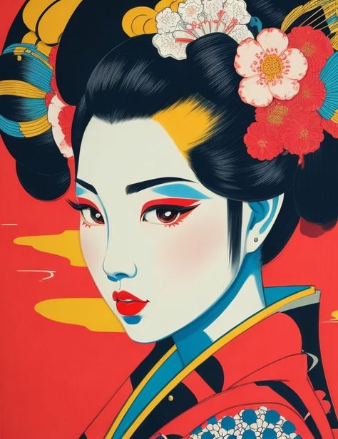 Get a Hauntingly Beautiful Silhouette Portrait This Halloween!#silhouetteportrait #portraits #art #blackandwhite Japanese Woman Illustration, Geisha Art Illustrations, Geisha Photo, Geisha Painting, Portrait Palette, Geisha Drawing, Geisha Artwork, Geisha Anime, Geisha Illustration