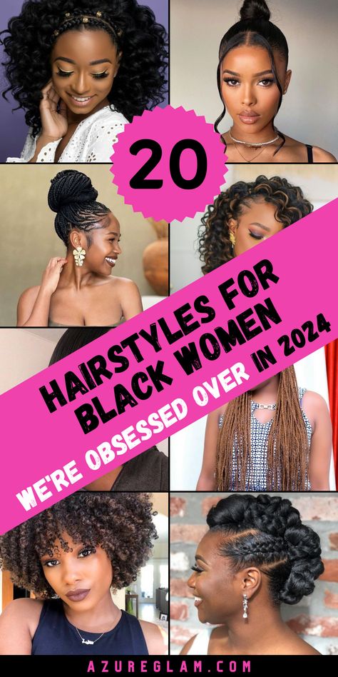 Celebrate the inherent beauty of natural hair with "20 Hairstyles for Black Women in 2024." Our expertly curated guide features a wide range of styles, including natural short cuts and protective braids. Discover chic options for every hair type, whether it's straight, curly, or 4c. These hairstyles empower black women to embrace their uniqueness and elevate their style with confidence. Hairstyles For Black Women No Weave, Safe Hairstyles Natural Hair, Updo For Natural Hair Black Women, New Braid Styles 2024 For Black Women, Easy African American Hairstyles, Quick Hairstyles For Black Women Natural Hair Protective Styles Updo, 2024 Natural Hair Styles, Banana Clip Hairstyles Black Women, Spring Protective Hairstyles Black Hair