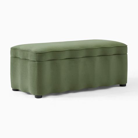 Daisy Storage Bench | West Elm Green Storage Bench, Bed Bench Storage, Bathroom Bench, Colorful Kids Room, Storage Trunks, End Of Bed Bench, Ottoman Storage, Upholstered Storage Bench, Bed Bench