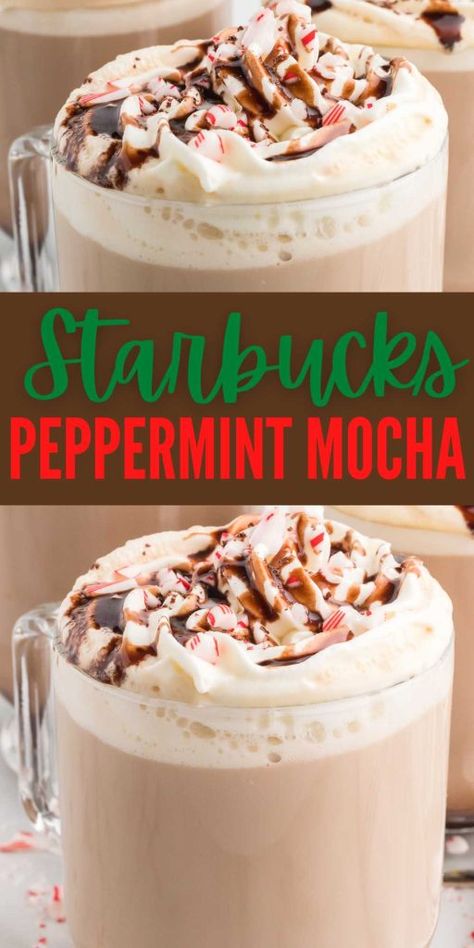 Starbucks Peppermint Mocha Recipe, Homemade Peppermint Mocha, Peppermint Mocha Recipe, Sugar Free Whipped Cream, Homemade Starbucks, Sugar Free Chocolate Syrup, Starbucks Peppermint Mocha, Peppermint Recipes, Peppermint Syrup