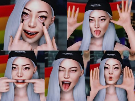 tongue cc Sims 4 Couple Poses, Mom Outfits Fall, Wedding Party Poses, Sims Stories, Sims 4 Cc Makeup, Sims 4 Body Mods, Body Outfit, Silly Faces, Sims 4 Cas