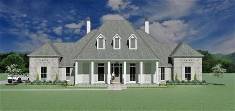 House Plans With Keeping Room, Acadian Style Homes, Acadian House Plans, French Country House Plans, 4 Bedroom House Plans, Floor Plan 4 Bedroom, Modern Ideas, Country Style House Plans, Keeping Room