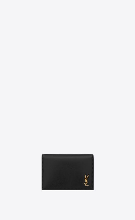 TINY CASSANDRE BUSINESS CARD CASE IN GLOSSY LEATHER | Saint Laurent | YSL.com Ysl Star Card Holder, Ysl Card Case, Ysl Small Envelope Wallet, Ysl Compact Wallet, Ysl Mini Wallet On Chain, Business Card Case, Material Girl, Airport Fashion, Business Card Holders