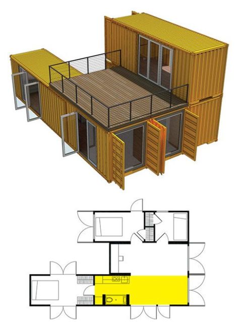 Dröm Hus Planer, Shipping Container Home Designs, Shipping Container House Plans, Building A Container Home, Container House Plans, Casa Container, Shipping Container House, Container Home, Container House Design