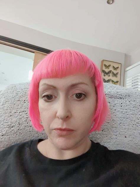 Pink Bangs, Pink Bob, Pink Bob Wigs For Black Women, Neon Pink Hair Short, Short Pink Hair With Bangs, Pink Hair Short Bangs, Pink Bob Wig, Pink Bob With Bangs, Pink Bob Wig With Bangs