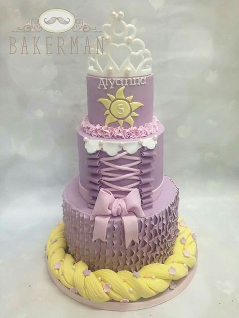 Pastel Rapunzel, Tangled Quince, Final Cake, Tangled Cake, Rapunzel Birthday Cake, Bolo Rapunzel, Rapunzel Cake, One Layer Cakes, Quinceañera Ideas