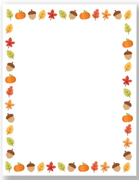 Fall Pumpkin Printables Free, Color By Letter Free Printables Fall, Fall Borders Free Printable, Fall Leaf Border, Pumpkin Printables Free, Thanksgiving Border, Marcos Halloween, Autumn Frame, Fall Borders