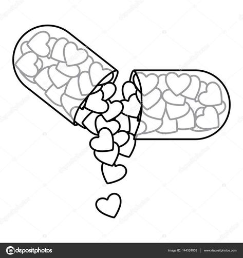 Pill Capsule Drawing, Pill With Hearts Tattoo, Pill Capsule Tattoo, Pill Bottle Art Drawing, Heart Pill Tattoo, Pill Drawing Simple, Dripping Heart Tattoo, Heart Ideas Drawing, Pill Tattoo Ideas