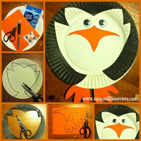 Madagascar Activities For Kids, Madagascar Crafts, Madagascar Crafts For Kids, Madagascar Party, Movie Crafts, Penguins Of Madagascar, Penguin Party, Plate Crafts, Paper Plate Crafts