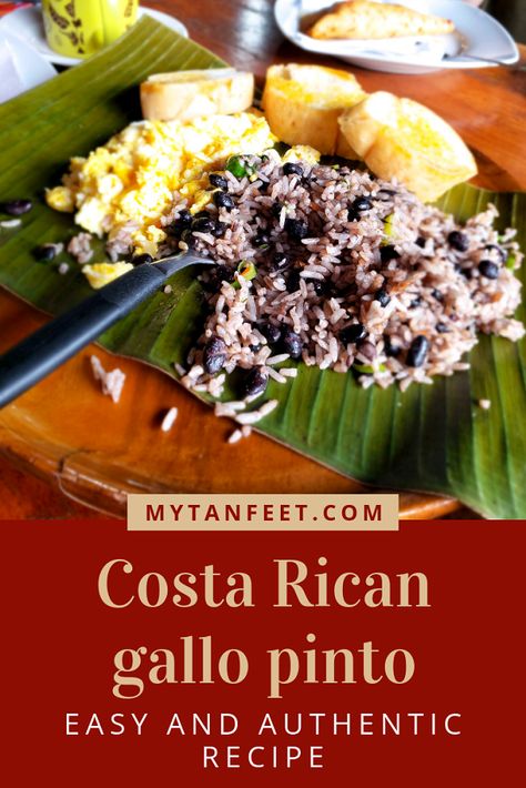 Pinto Gallo Recipe, Easy Costa Rican Recipes, Authentic Costa Rican Recipes, Salsa Lizano Recipe, Gallo Pinto Recipe, Costa Rica Breakfast, Gallo Pinto Costa Rica, Costa Rican Breakfast, Costa Rica Food Recipes