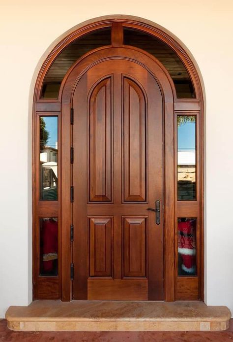 Main Door Design Ideas, Arch Doors, Mahogany Exterior Doors, Parlour Design, Door Design Ideas, Door Design Photos, Beautiful Front Doors, Wooden Front Door Design, Wooden Main Door