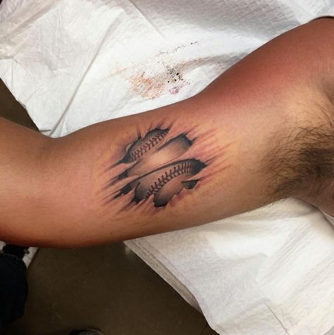 Baseball Inspired Tattoos, Baseball Bat Tattoo Ideas, Sports Tattoos Women, Small Baseball Tattoo, Softball Tattoos For Women, Baseball Tattoos For Men, Baseball Tattoo Ideas For Women, Baseball Tattoo For Men, Softball Tattoo Ideas