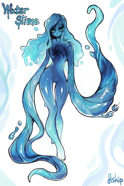 “HEY I'm doing a series of slime girl adopts! Doing 2 every Saturday for my patrons :D First up is: Water Slime🌊 & Lava Slime🔥” Slime Girl, Water Slime, Slimes Girl, Monster Concept Art, Monster Art, Monster Girl, Creature Art, Cartoon Art Styles, Fantasy Character Design