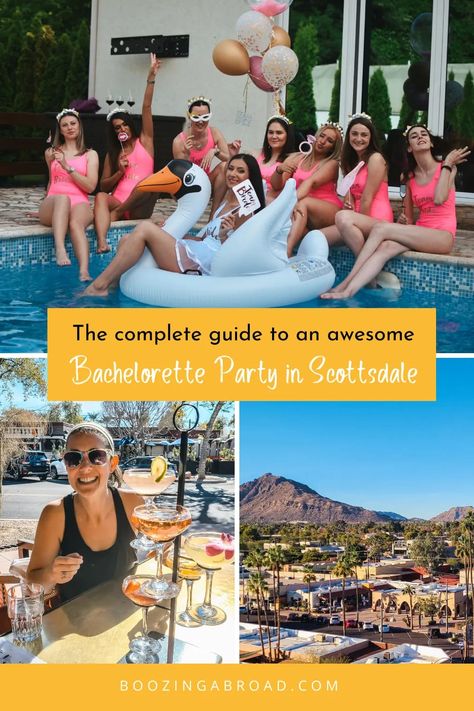 Ready to plan an epic bachelorette party in Scottsdale, Arizona? This complete guide offers where to stay, what to do, where to drink and much more! Don't forget to bring your swimsuit for a pool party! #bachelorettepartyinscottsdale #bacheloretteparty #scottsdaleaz #arizona #bridetobe Bachelorette Arizona, Scottsdale Arizona Bachelorette, Bachelorette Party Places, Bachelorette Food, Arizona Bachelorette, Scottsdale Bachelorette Party, Scottsdale Bachelorette, Old Town Scottsdale, Awesome Bachelorette Party